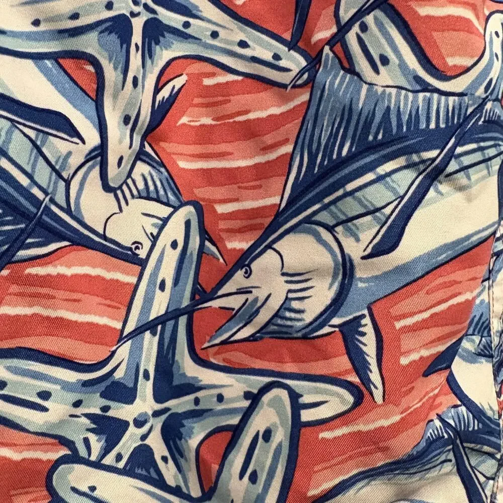 Vineyard Vines Swim Trunks Boys Large Marlin Starfish Pattern Board Shorts READ‎ - Picture 5 of 16